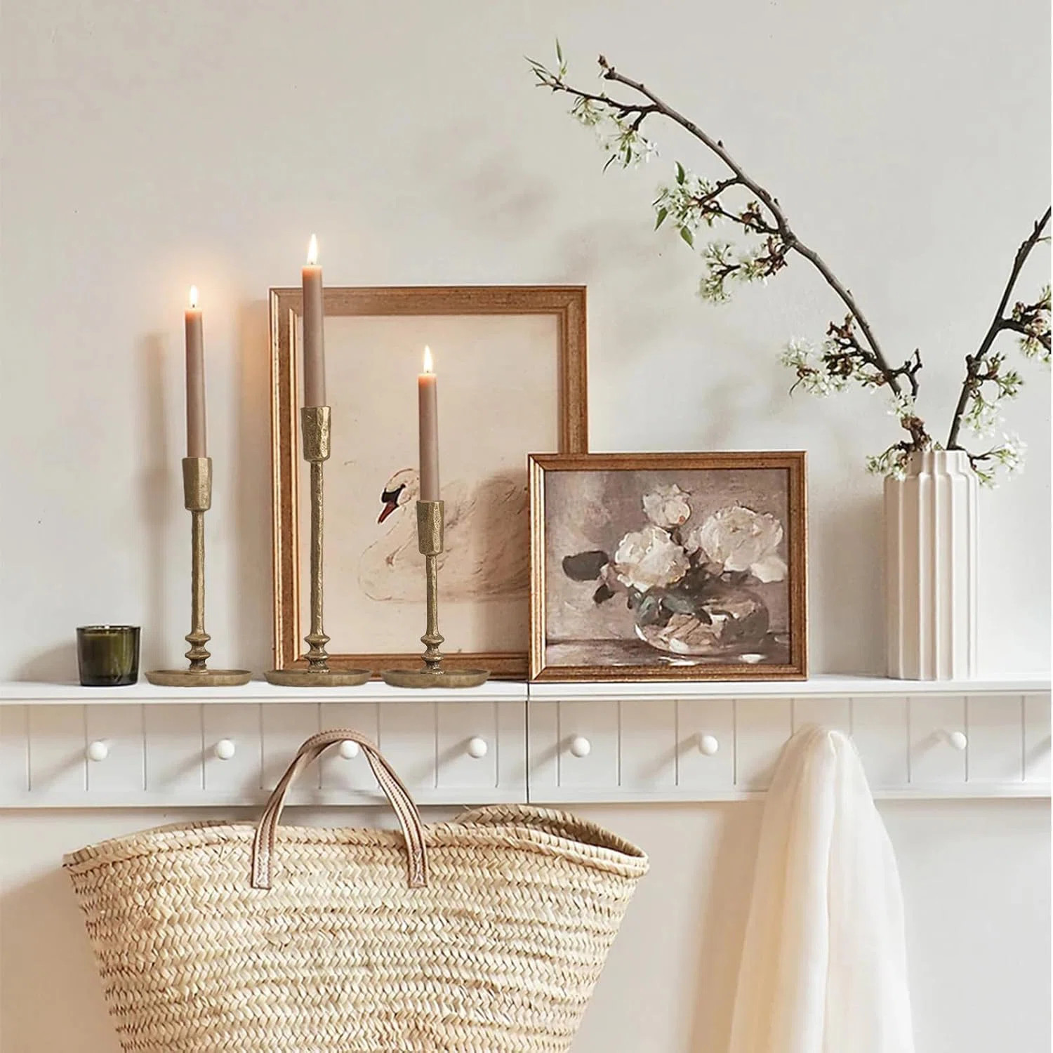 Rustic Cast Iron Taper Candle Holder Set Of 3 - Vintage Candlestick Holders For Wedding, Dining, ... | Wayfair North America