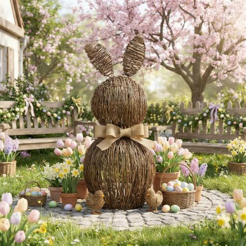 Rattan Easter Bunny, Wicker Bunny, Figurine Rattan Bunny Decor, for Home Farmhouse Table Kitchen | Amazon (CA)