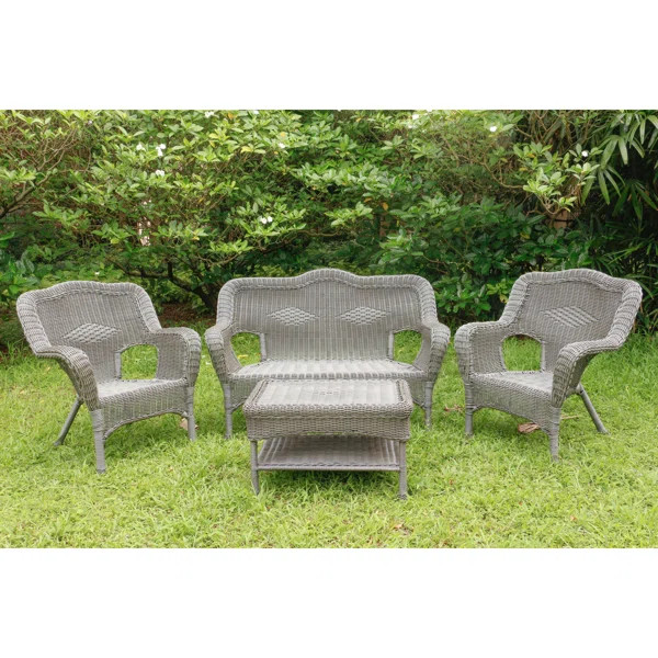Narron 4 Piece Rattan Sofa Seating Group | Wayfair North America