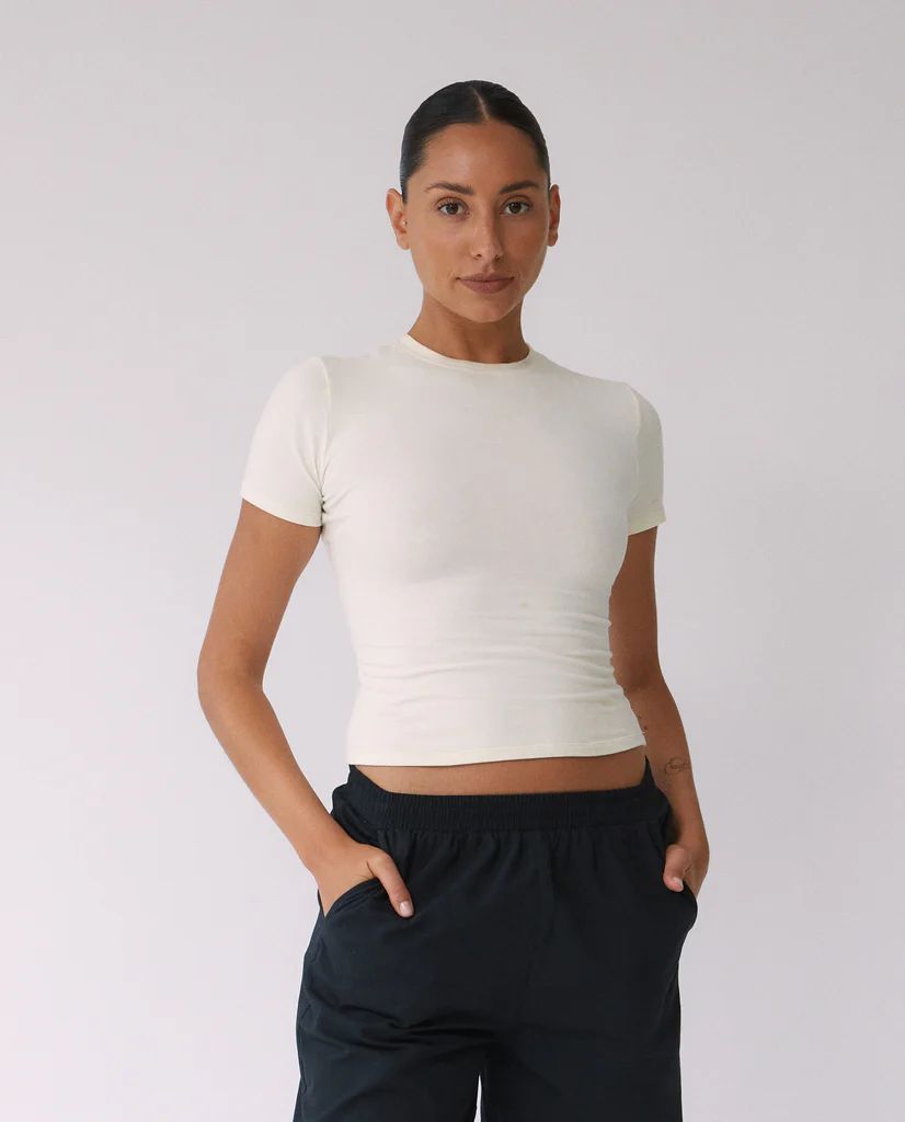 Short Sleeve Top - Marshmallow White | Adanola UK