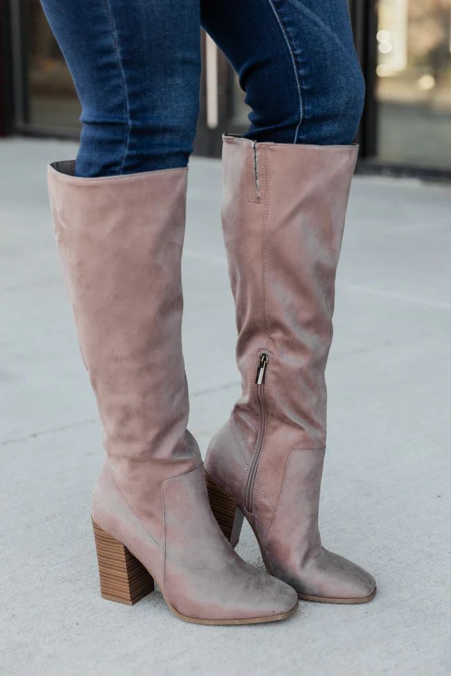 Shana Knee High Taupe Boots | The Pink Lily Boutique