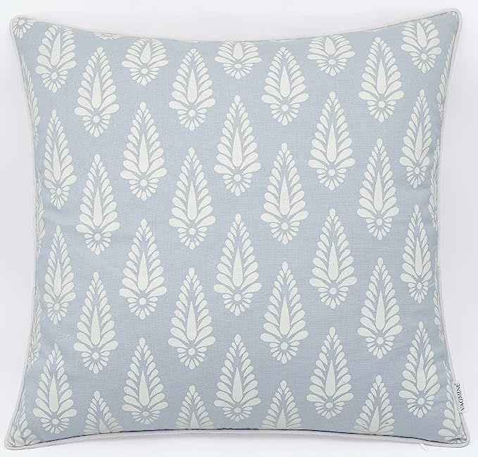 VAGMINE Block Printed Decorative Square Accent Throw Pillow Cover - Sofa, Chair, Couch, Living Ro... | Amazon (US)
