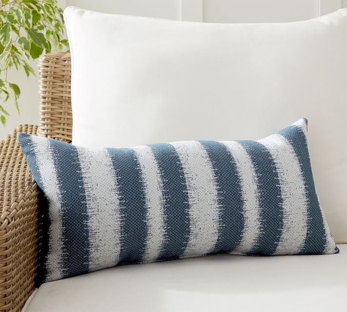 Sunbrella® Addax Striped Indoor/Outdoor Lumbar Pillow | Pottery Barn (US)