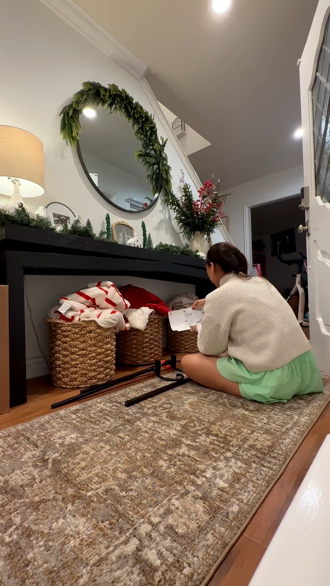 Christmas entryway loading!!! 😍🎄 This front door garland hanger is a must for holding your garland decor around the door frame! Everything linked from holder, garland, garland ties, outside planters/decor & indoor entryway + the cutest holiday prints❤️🎅🏼

#LTKHoliday #LTKCyberWeek #LTKHome