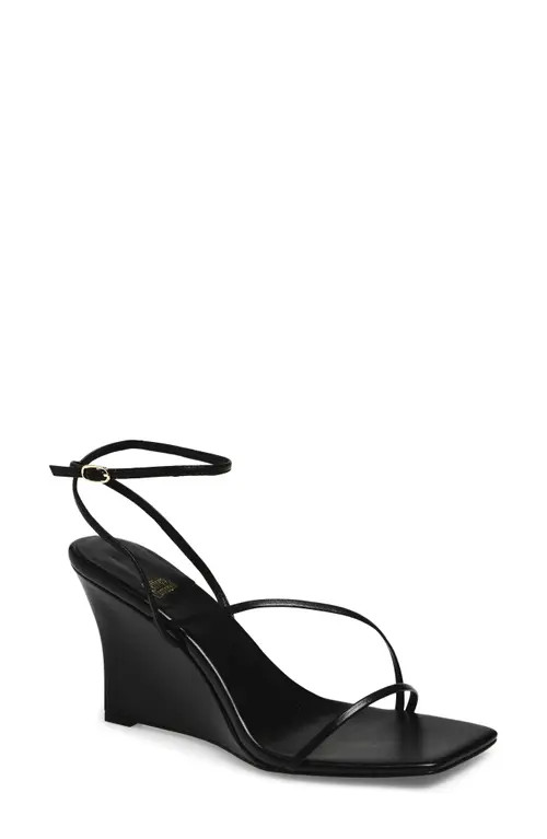 Jeffrey Campbell Highlight Ankle Strap Wedge Sandal in Black at Nordstrom, Size 9 | Nordstrom