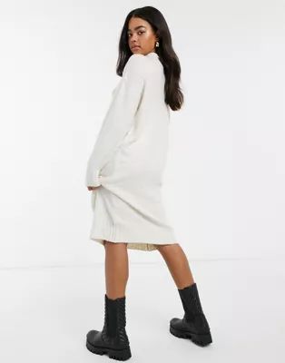 New Look high neck knit midi dress in white | ASOS (Global)