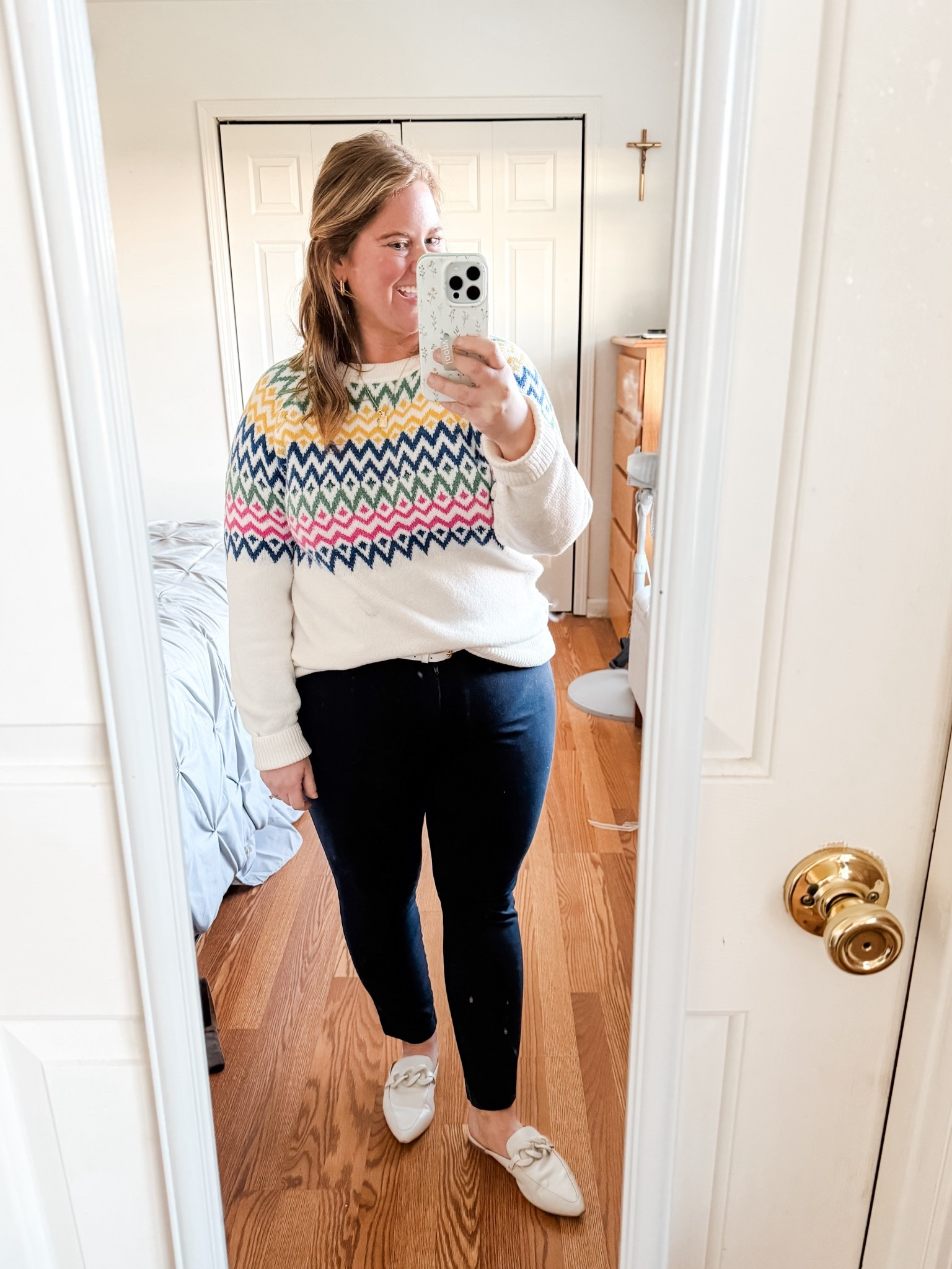 This fun & colorful fair isle sweater is back in stock and under $20!!

#LTKPetite #LTKWorkwear #LTKMidsize