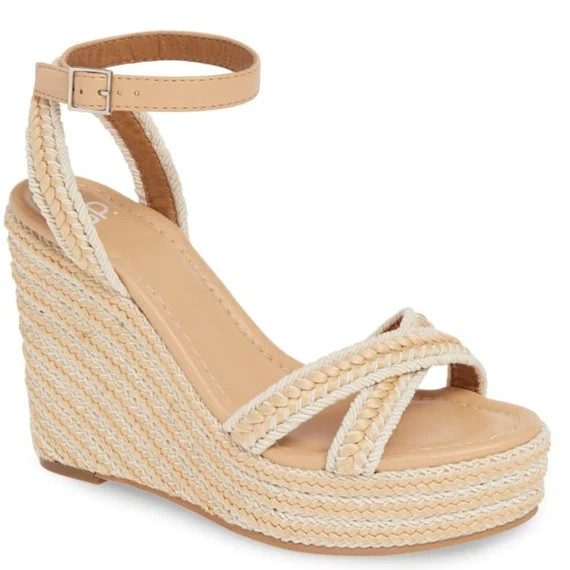 BP. Wedge Raffia Woven Neutral Sandal Gabby | Etsy (US)