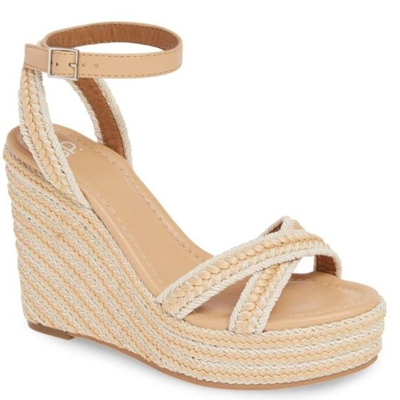 BP. Wedge Raffia Woven Neutral Sandal Gabby | Etsy (US)