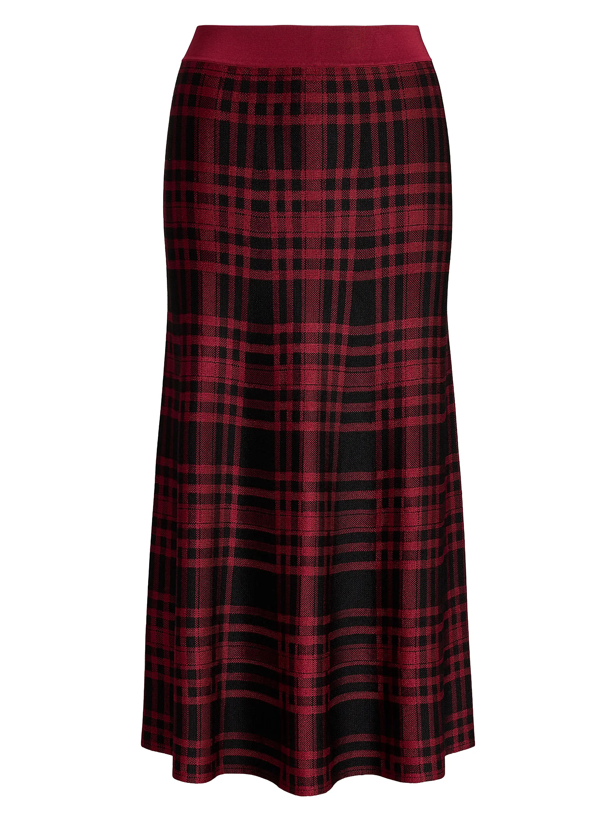 Plaid Plaid Stretch Fit & Flare Midi-Skirt | Saks Fifth Avenue