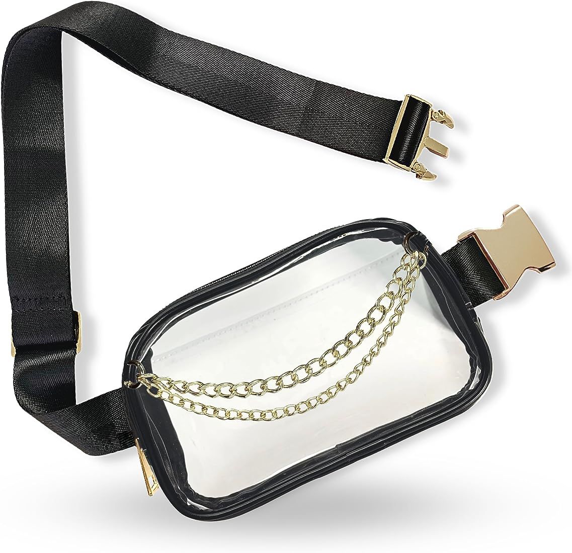 Clear Belt Bag | Cute Clear Purse for Women Stadium Approved Below 12x6x12 | Small See Through Tr... | Amazon (US)