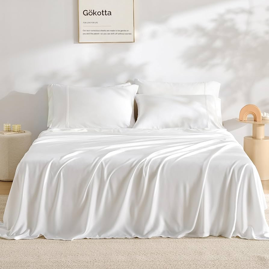 GOKOTTA King Size Bed Sheets 6 Piece Set, 100% Rayon Derived from Bamboo, Cooling for Hot Sleeper... | Amazon (US)