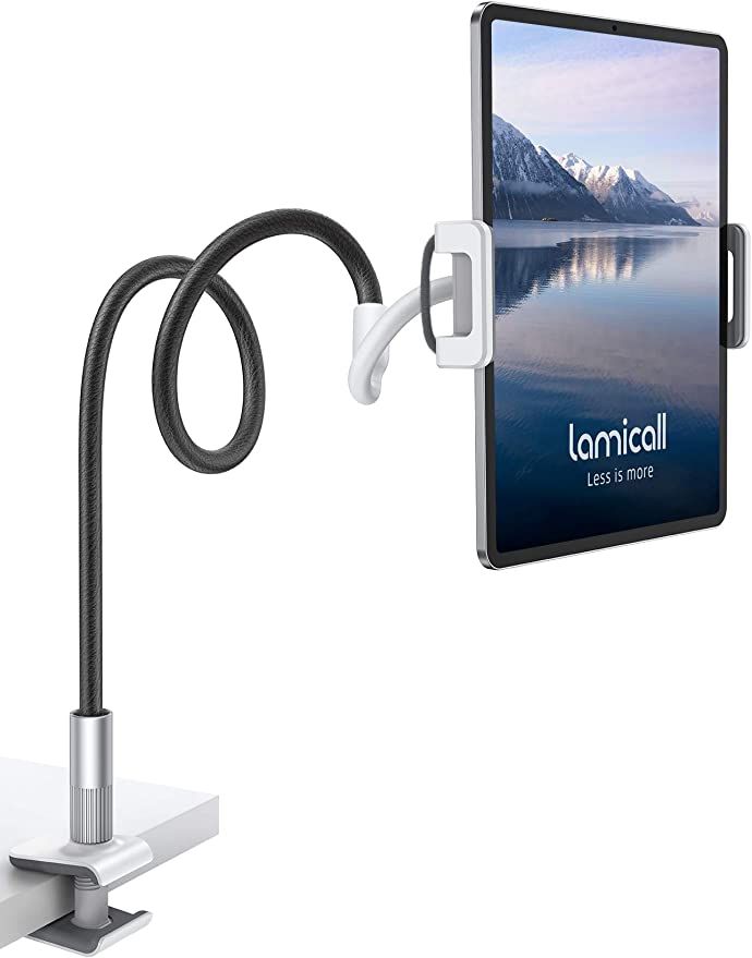 Lamicall Gooseneck Tablet Holder, Tablet Mount : Flexible Arm Clip Tablet Stand for Bed, Tablet D... | Amazon (US)