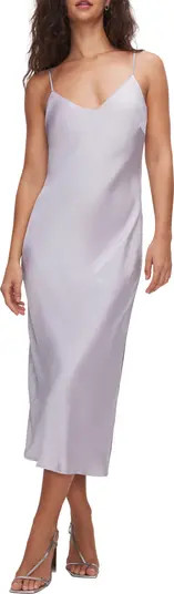 V-Neck Washed Satin Slipdress | Nordstrom