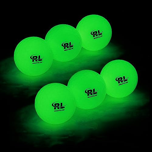 R&L Glow Golf Balls for Night Sports - Tournament Fluorescent Glowing in The Dark Golf Ball - Long Lasting Bright Luminous Balls Rechargeable with UV Flashlight - Included (6 Pack) | Amazon (US)