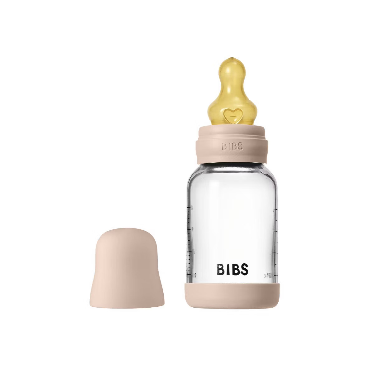 Bibs Glass Baby Bottle with Latex Nipple - 4 fl oz - Blush: BPA-Free, 0.35 lb, Level 1 Nipple, 1-... | Target
