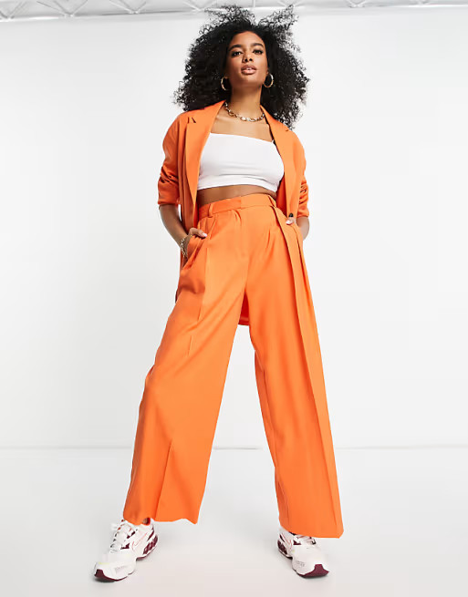 Topshop relaxed suit set in orange | ASOS (Global)