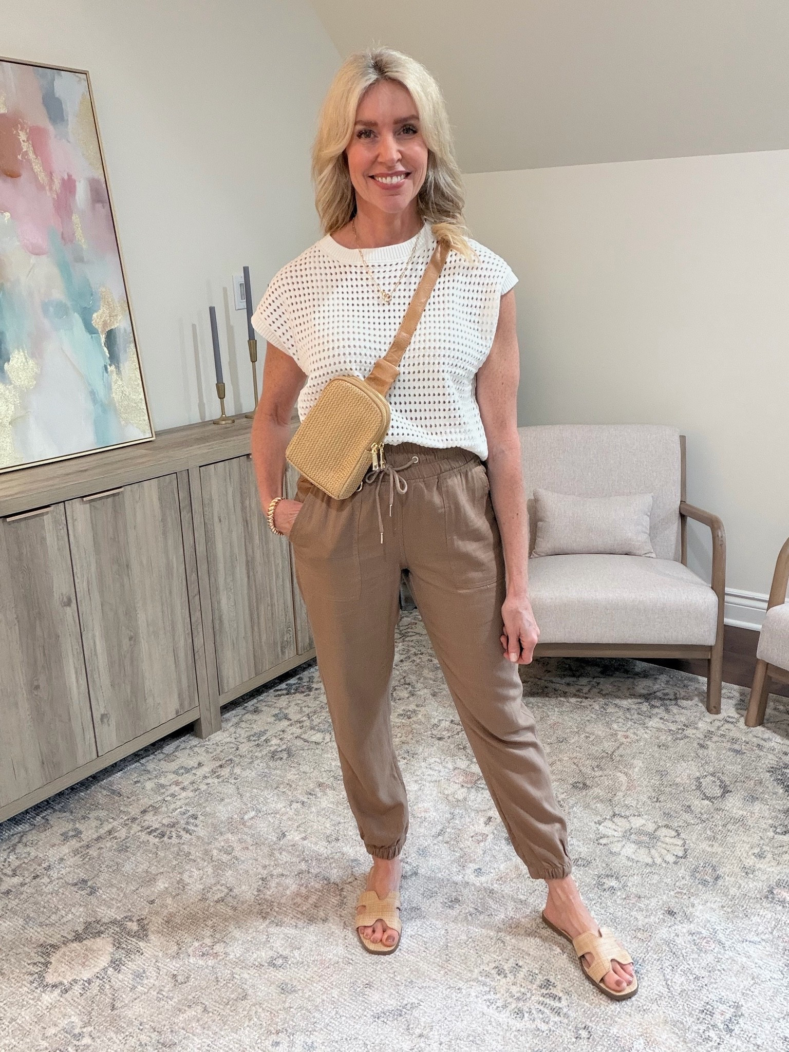 These Amazon lightweight pants are a great alternative! Plus they will keep you nice and cool all summer. 😎 They have a comfy  drawstring waistband, breathable fabric, a nd look great from the backside!

I'm wearing a size small and fit is true to size.

#LTKOver40 #LTKgrwm #LTKootd
