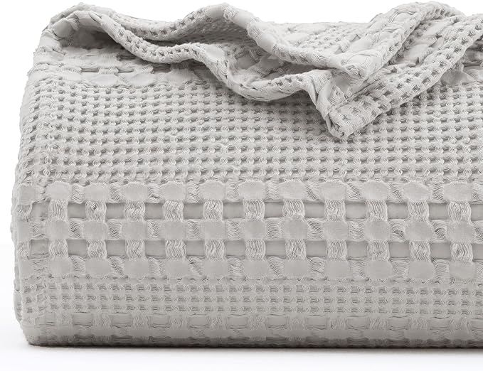 PHF 100% Cotton Waffle Weave Blanket Twin Size, Lightweight Washed Cotton Blanket for Spring & Su... | Amazon (US)