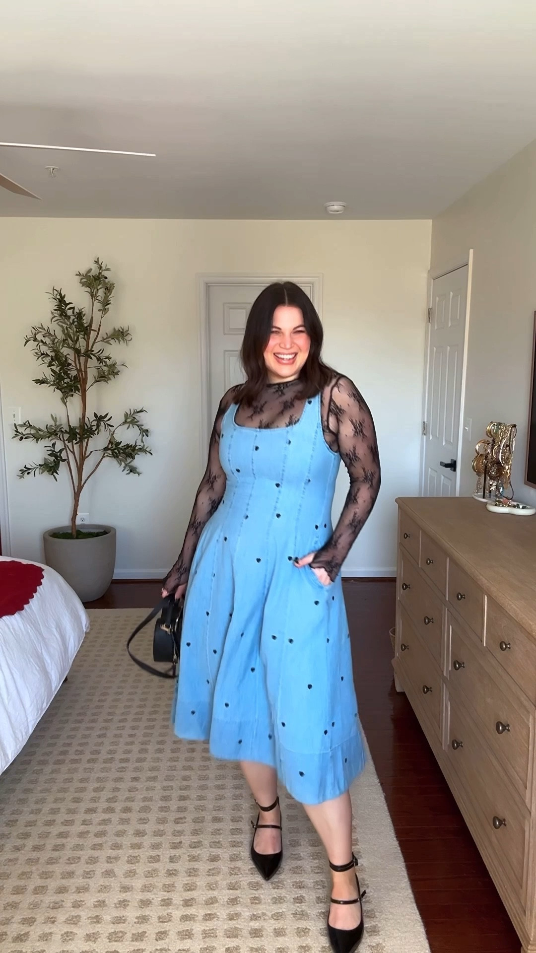 A little mix of western + hearts… yes please! And this Walmart dress is under $35 and really great quality! 

Dress - size large *doesn’t have any stretch so size up especially if you are busty 
Lace top - xl 
Heels - 9.5 
My purse is from a few years ago but added this years version! 

#LTKSeasonal #LTKMidsize #LTKTall