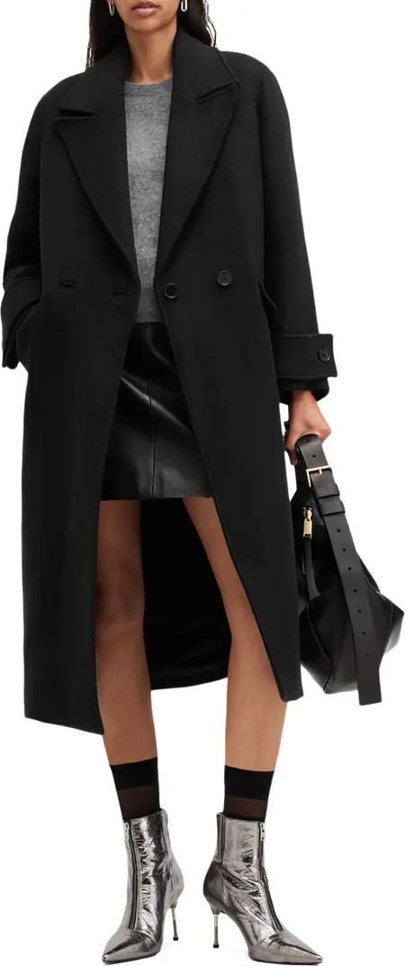 AllSaints Mabel Double Breasted Coat | Nordstrom | Nordstrom