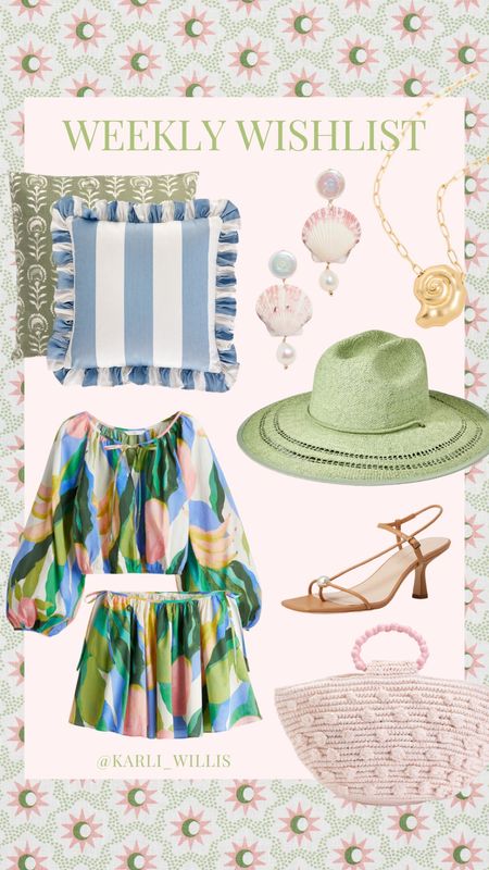 The weekly grandmillennial style edit! Pattern pillow / stripe pillow / rancher hat / matching set / two piece set / vacation style / beach outfit / shell earrings / shell jewelry

#LTKFindsUnder100
