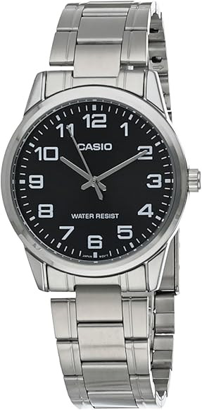 Casio #MTP-V001D-1B Men's Standard Stainless Steel Easy Reader Black Dial Watch | Amazon (US)