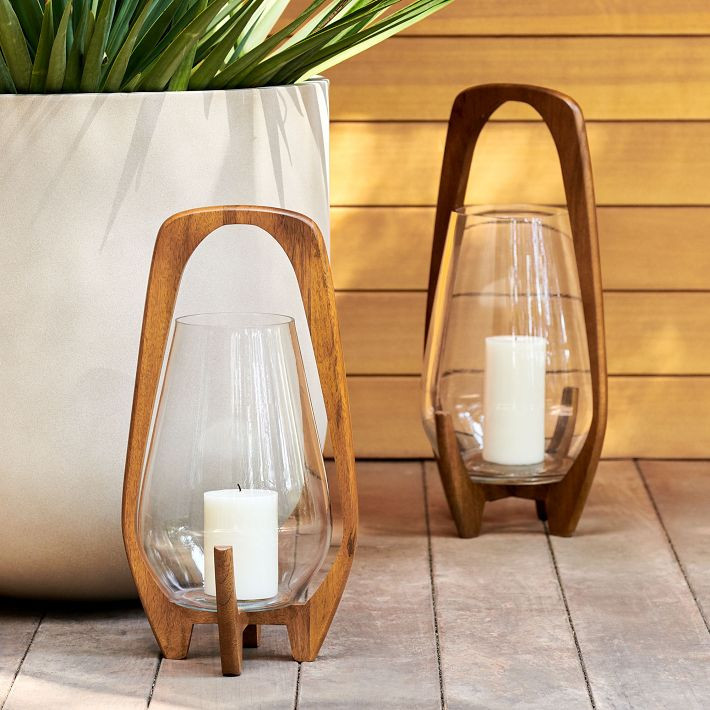 Mid-Century Wood Lanterns | West Elm (US)