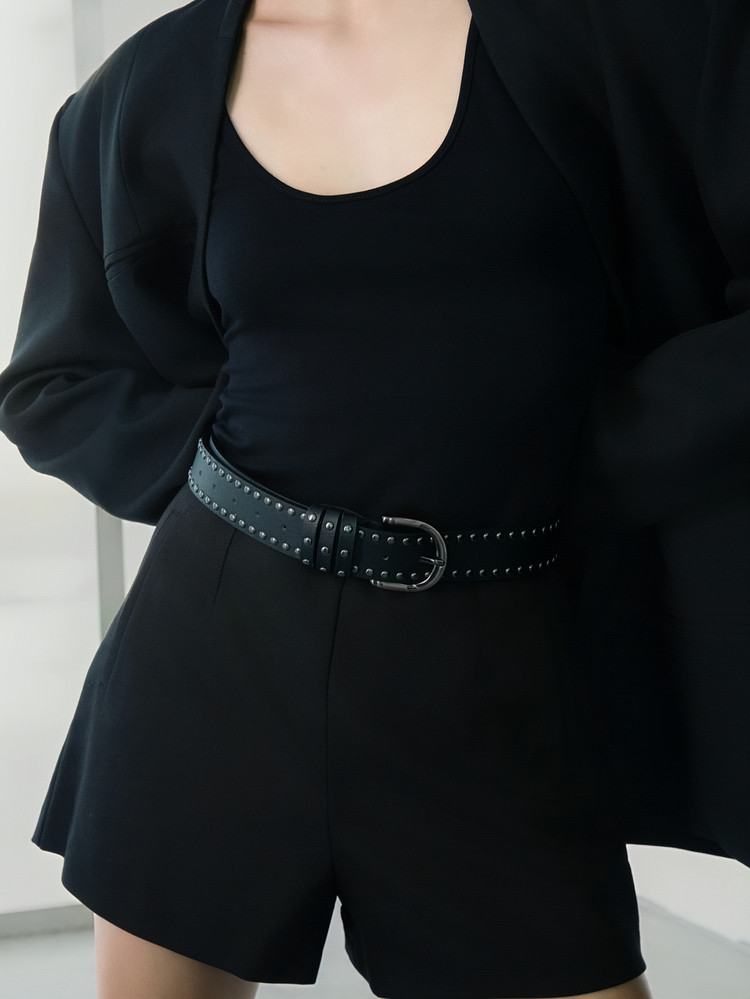 CHICVUE 1pc Fashionable Casual Metal Buckle & Rivet Decorated Belt Summer, School Fall, Autumn, Winter Gifts | SHEIN