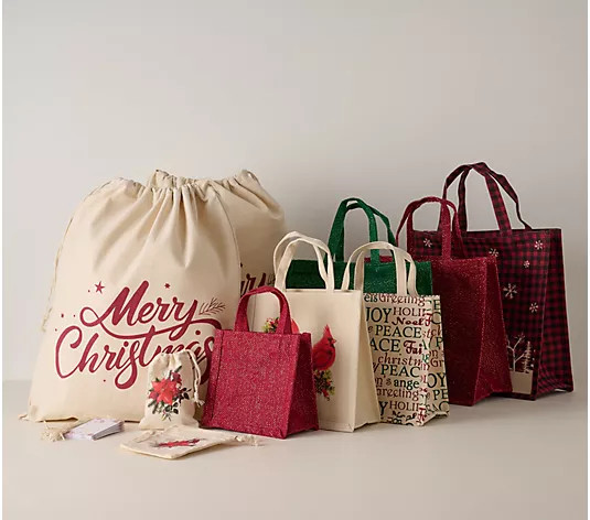 Kringle Express 36pc Reusable Gift Bags & Tags Set - QVC.com | QVC