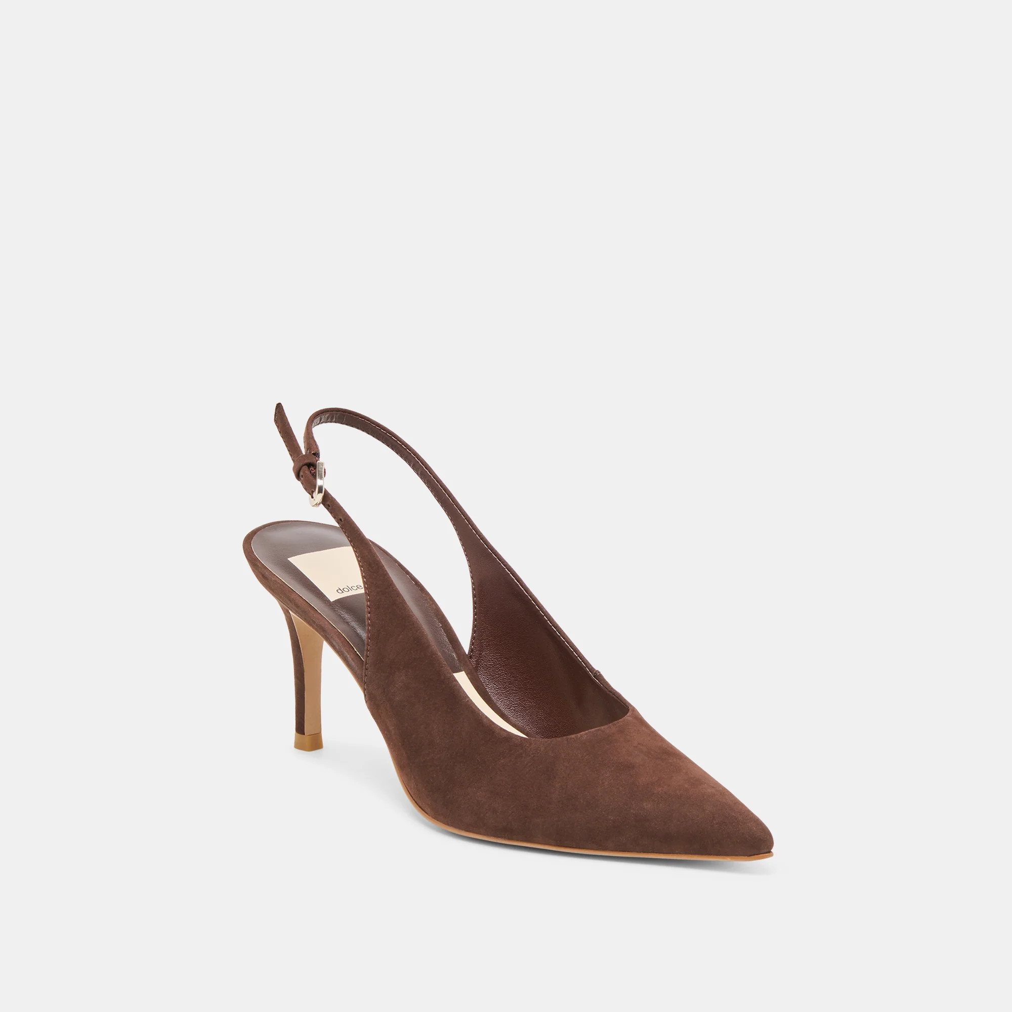 Elasi Heels Dk Brown Nubuck | DolceVita.com