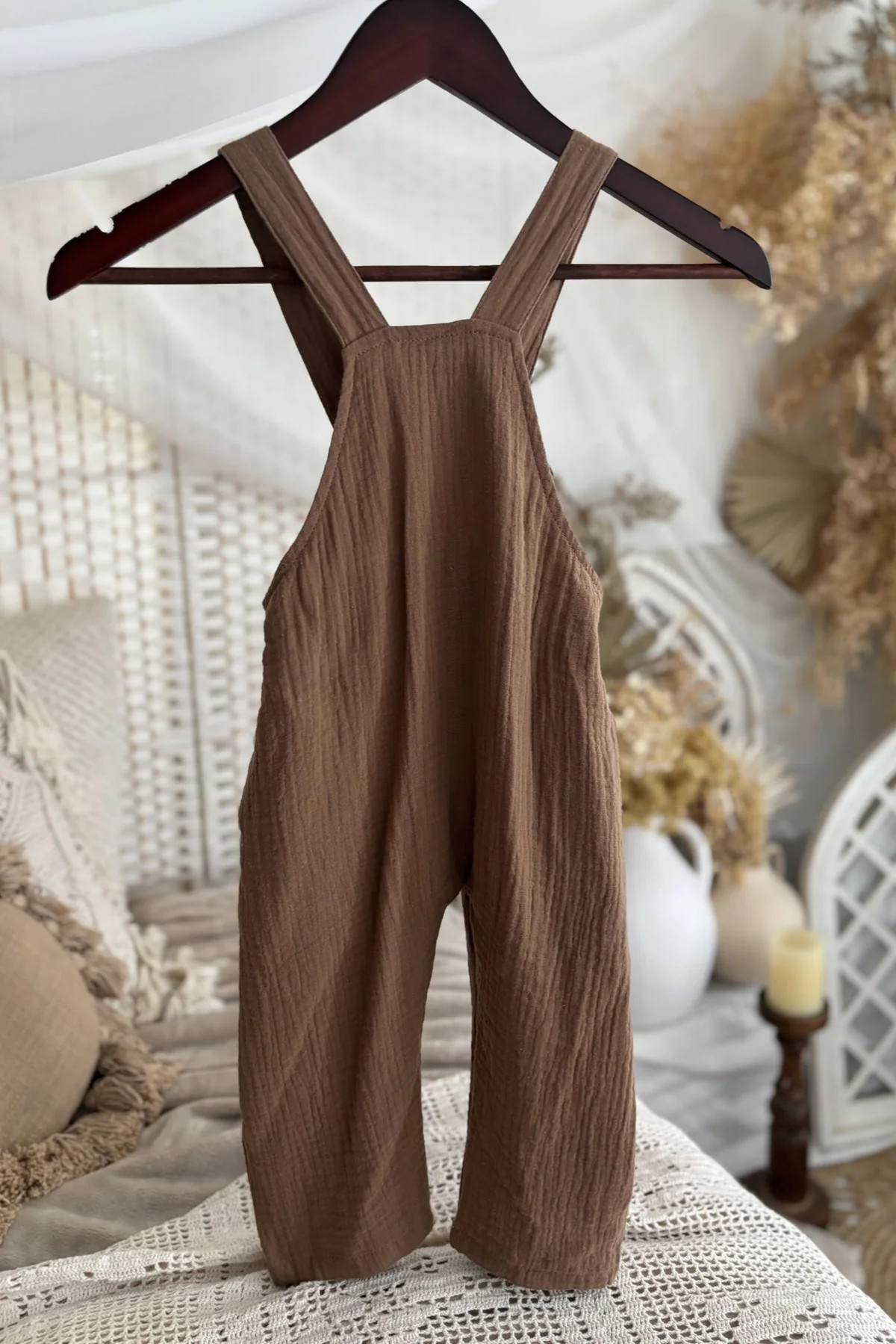 Grady Romper (mocha muslin) | INDIE BLUE