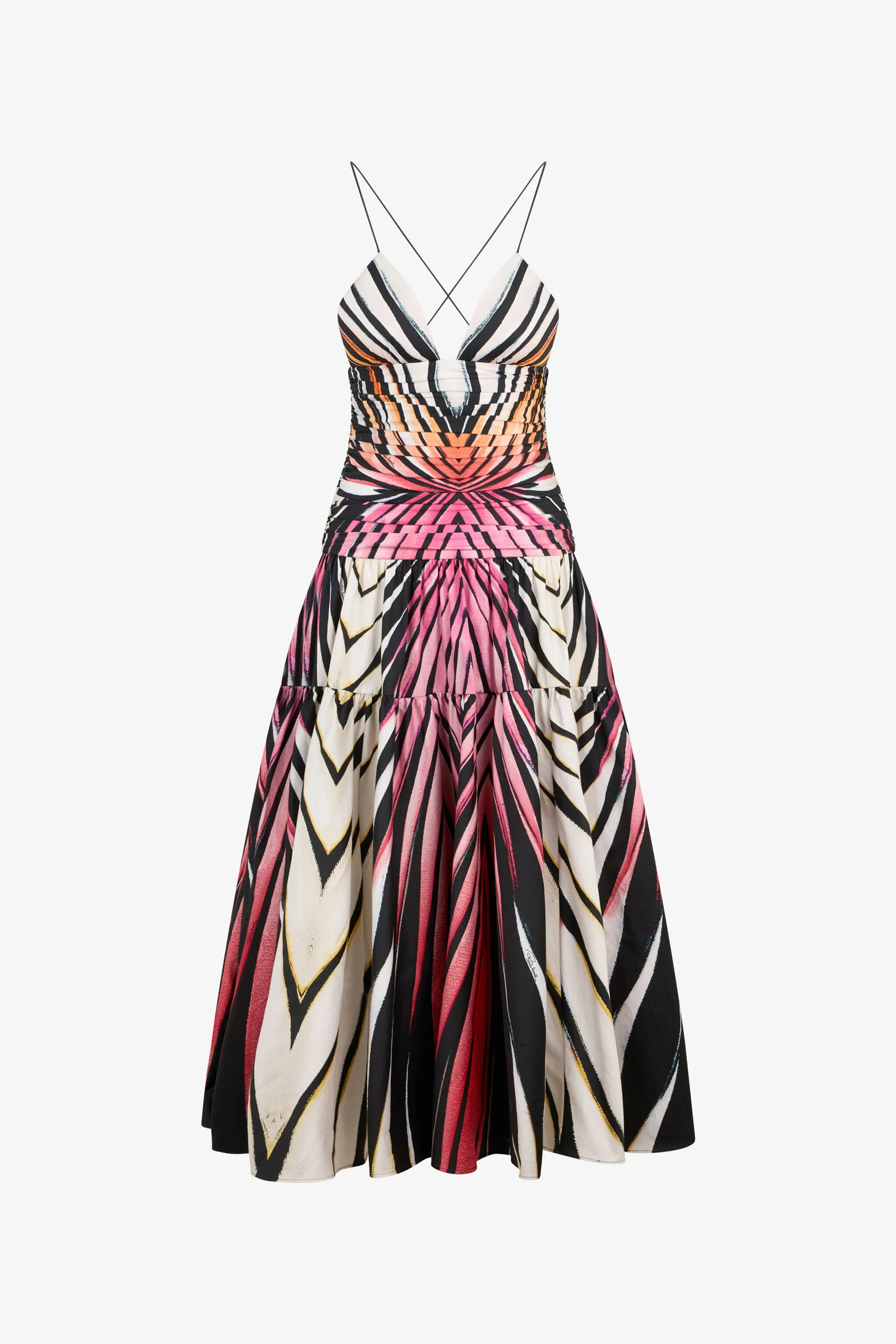 Ray Of Paradise Print Midi Dress | Roberto Cavalli