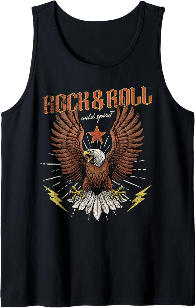 Rock and Roll Eagle Vintage ROCK Music Freedom Tank Top | Amazon (US)