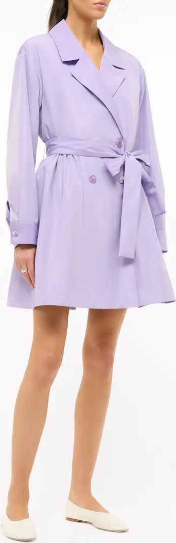 STAUD Double Breasted Tie Waist Long Sleeve Trench Dress | Nordstrom | Nordstrom