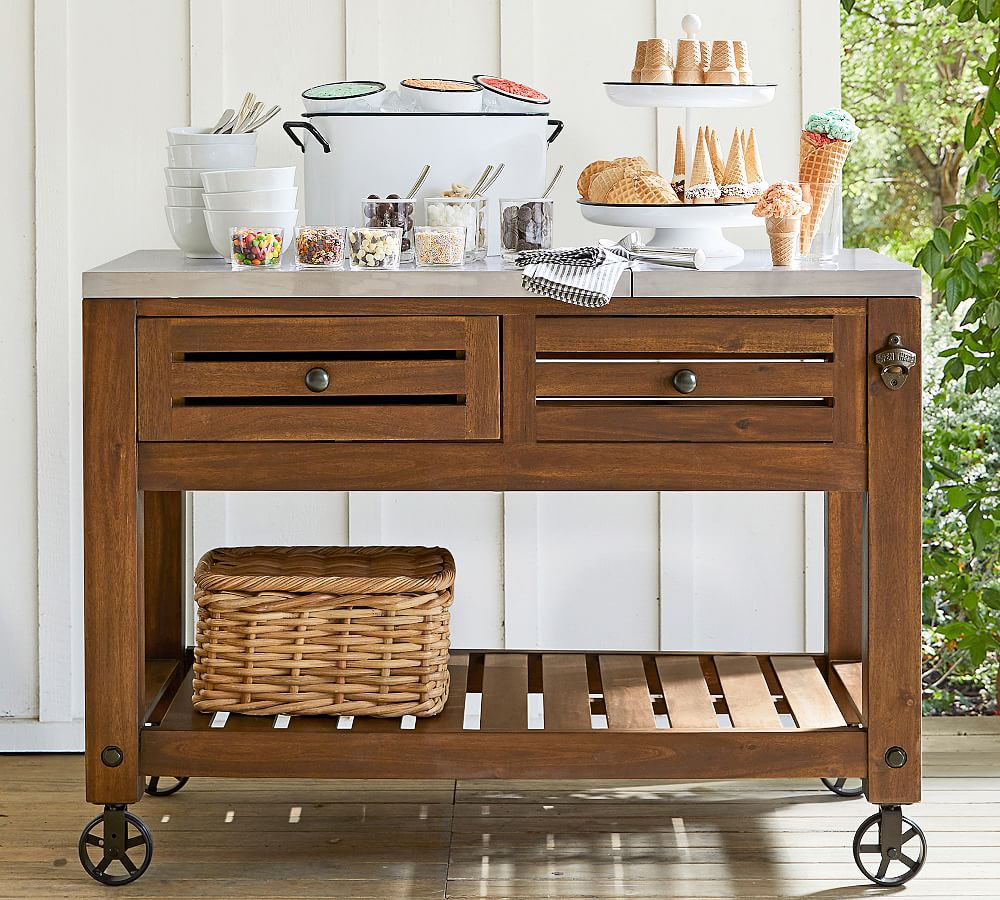 Abbott Outdoor FSC® Acacia Kitchen Island Wash | Pottery Barn (US)