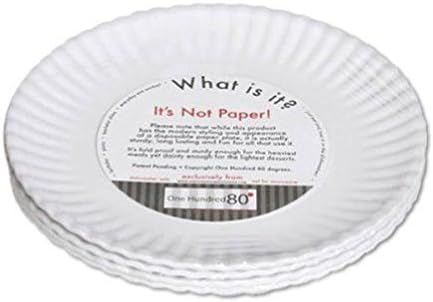 180 Degrees Reusable Paper Dinner Plate, 9 Inch Melamine, Set of 4, White | Amazon (US)