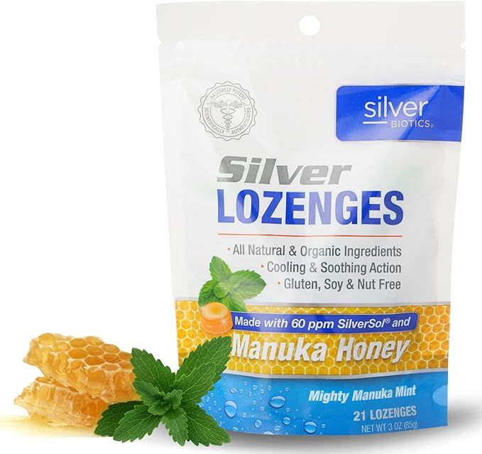 Silver Biotics Colloidal Silver Lozenges | 60 PPM Ag₄O₄ SilverSol | Immune Support + Throat S... | Amazon (US)
