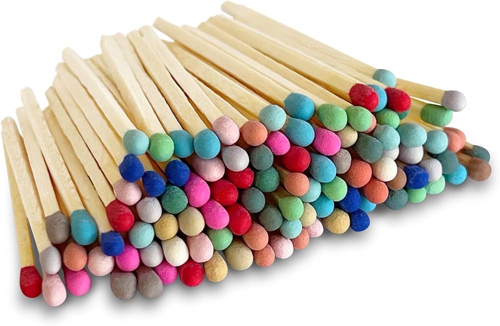 2" Colorful Matches with Strikers | 100 Rainbow Small Safety Matchsticks with Striking Pads by Th... | Amazon (US)