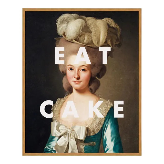 Eat Cake by Lara Fowler in Gold Framed Paper, Small Art Print | Chairish