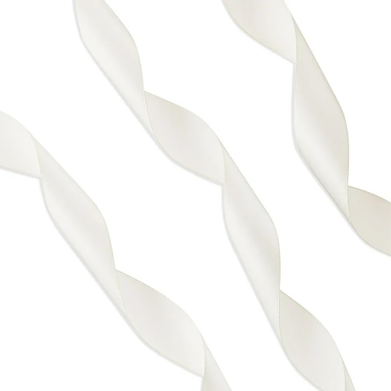 Ivory Satin Christmas Ribbon, 12', by My Texas House | Walmart (US)