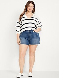Curvy High-Waisted OG Jean Cut-Off Shorts -- 3-inch inseam | Old Navy (US)