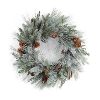 26"" Frosted Pine Cones Pine Wreath By Melrose | Michaels® | Michaels Stores