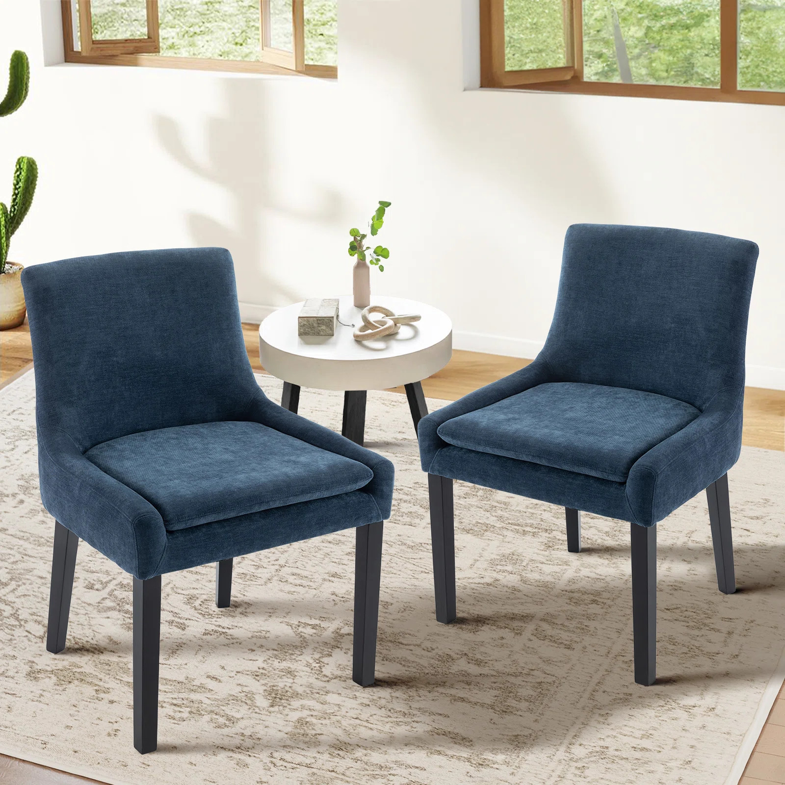 Demarrion Modern Extra-Wide Corduroy Upholstered Dining Side Chair – Solid Wood Frame, Ergonomi... | Wayfair North America