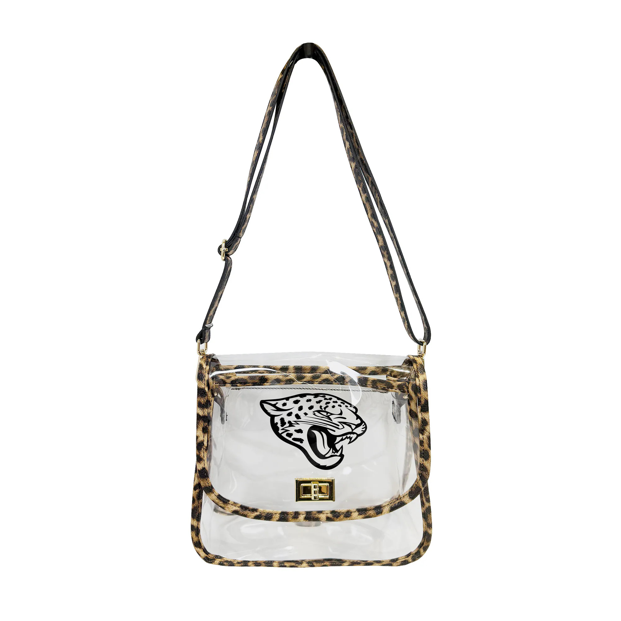 Jacksonville Jaguars Logo Brands Leopard Print Trim Clear Purse | Fanatics