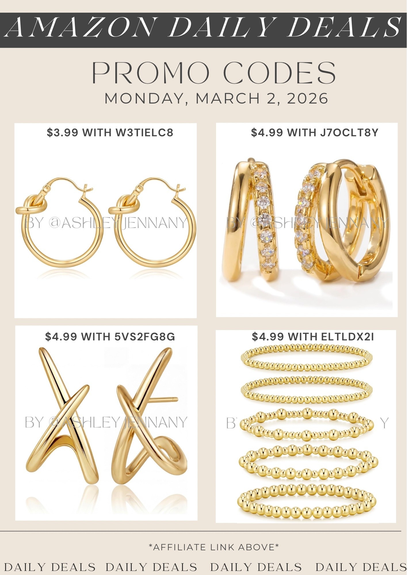 Amazon fashion deals on jewelry. Earrings and bracelets 

#LTKSaleAlert #LTKMidsize