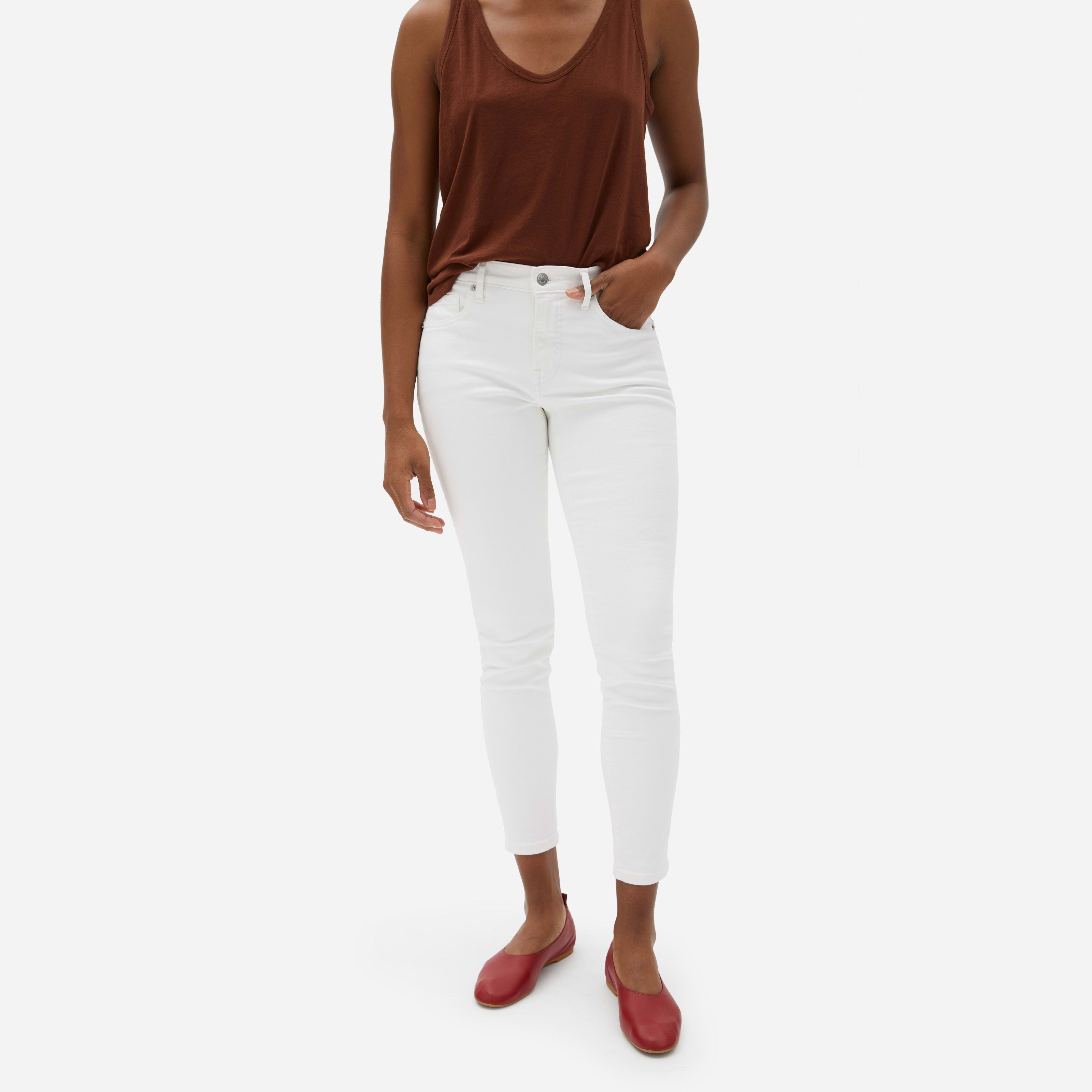 Women's Authentic Stretch Mid-Rise Skinny by Everlane in White, Size 35 | Everlane