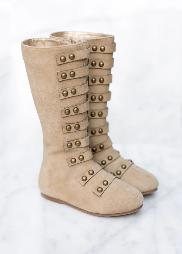 Freya Leather Boot in Tan Suede | Joyfolie