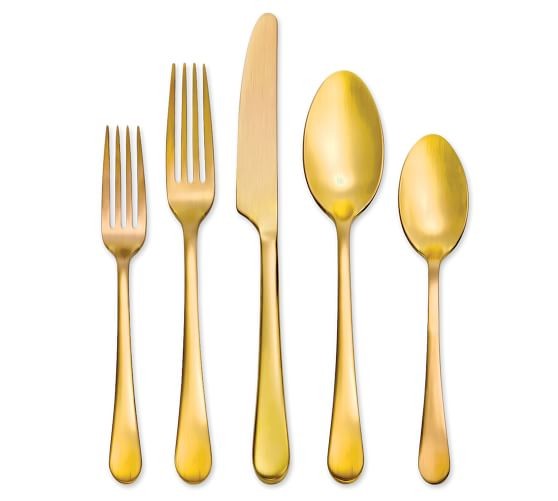 Mirabella Flatware, Set of 5 - Warm Gold | Pottery Barn (US)