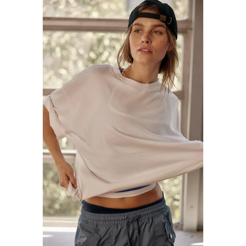 Free People FP Movement Tackle Cotton T-Shirt in White at Nordstrom, Size Large | Nordstrom